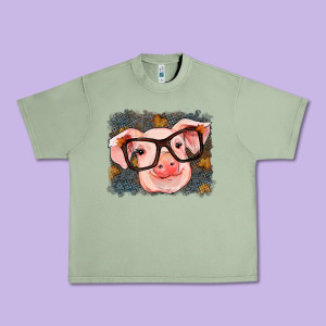 Fall Autumn Pig Urban Heavy Tee Designed By Ranaportraitstore