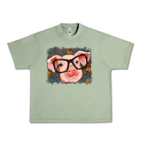 Oil Green Fall Autumn Pig Urban Heavy Tee - RanaPortraitStore