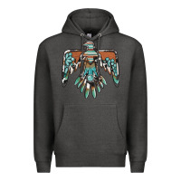 Charcoal Heather thunderbird with gemstone Premium Hoodie - BarkalooDesign