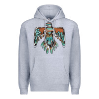 Heather Grey thunderbird with gemstone Premium Hoodie - BarkalooDesign
