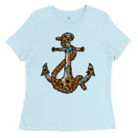 Baby Blue western anchor Ladies Tee - RacoonDesign