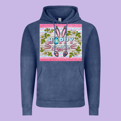 Happy Easter Bunny Vintage Hoodie Designed By Barkaloodesign