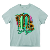 Arona Scorpio Zodiac Sign Sunflower Leopard Serape Heavy Core Tee - RanaPortraitStore