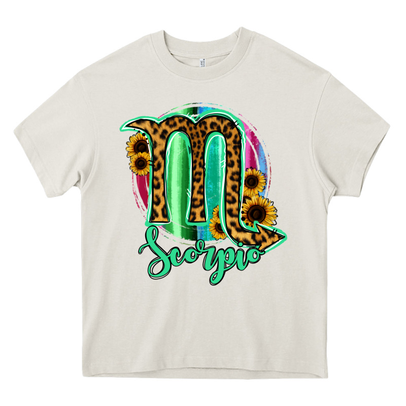 Scorpio Zodiac Sign Sunflower Leopard Serape Heavy Core Tee by RanaPortraitStore | Teevron