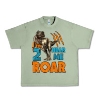 Oil Green i'm two hear me roar dinosaur birthday Urban Heavy Tee - LillyAllenDesigns