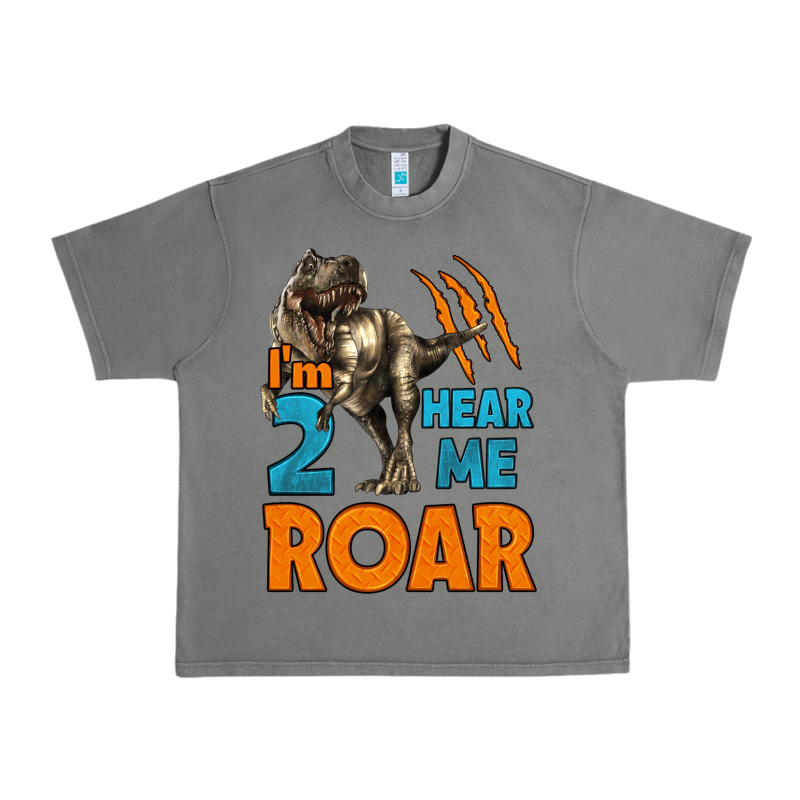 I'm Two Hear Me Roar Dinosaur Birthday Urban Heavy Tee by LillyAllenDesigns | Teevron