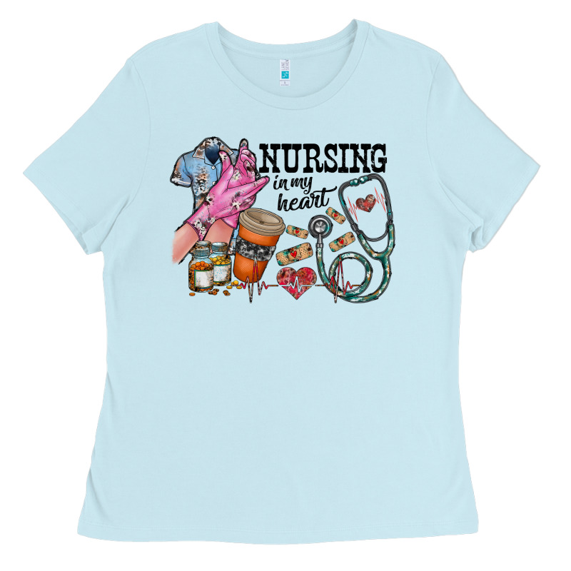 Nursing In My Heart Ladies Tee by RacoonDesign | Teevron