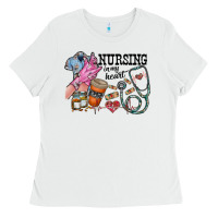 White nursing in my heart Ladies Tee - RacoonDesign