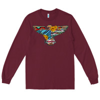 Burgundy thunderbird with usa flag and sunflowers Long Sleeve Tee - Artiststas