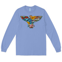 Colony Blue thunderbird with usa flag and sunflowers Long Sleeve Tee - Artiststas