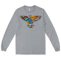 Heather Grey thunderbird with usa flag and sunflowers Long Sleeve Tee - Artiststas