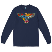 Navy thunderbird with usa flag and sunflowers Long Sleeve Tee - Artiststas