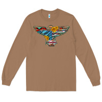 Toasted Coconut thunderbird with usa flag and sunflowers Long Sleeve Tee - Artiststas