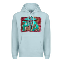 Blue Mist physician medical symbol assistant nurse background Premium Hoodie - BarkalooDesign