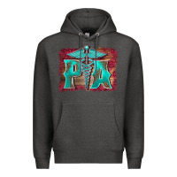 Charcoal Heather physician medical symbol assistant nurse background Premium Hoodie - BarkalooDesign