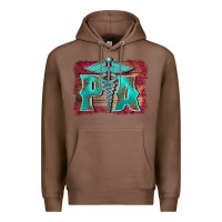 Chestnut physician medical symbol assistant nurse background Premium Hoodie - BarkalooDesign