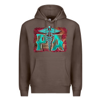 Coffee physician medical symbol assistant nurse background Premium Hoodie - BarkalooDesign