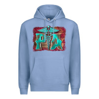 Colony Blue physician medical symbol assistant nurse background Premium Hoodie - BarkalooDesign
