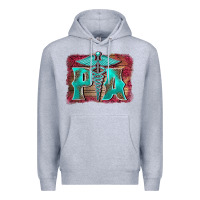 Heather Grey physician medical symbol assistant nurse background Premium Hoodie - BarkalooDesign