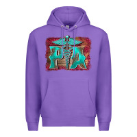 Purple physician medical symbol assistant nurse background Premium Hoodie - BarkalooDesign