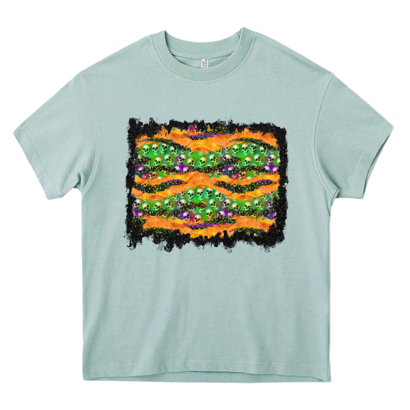 Halloween Skull Background Heavy Core Tee by BundleAndBundleShop | Teevron