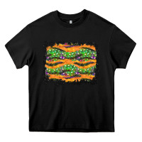Black Halloween Skull Background Heavy Core Tee - BundleAndBundleShop