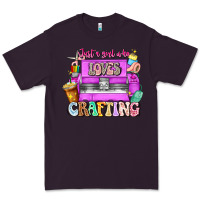 Plum Just A Girl Who Loves Crafting Premium Tee - CowhideDigitalArt
