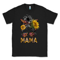 Black mess bun mama sunflowers Classic Tee - BarkalooDesign