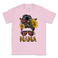 Bubblegum Pink mess bun mama sunflowers Classic Tee - BarkalooDesign