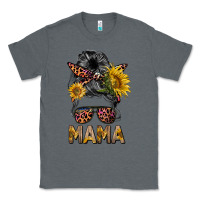 Charcoal Heather mess bun mama sunflowers Classic Tee - BarkalooDesign