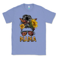 Colony Blue mess bun mama sunflowers Classic Tee - BarkalooDesign