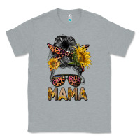 Heather Grey mess bun mama sunflowers Classic Tee - BarkalooDesign
