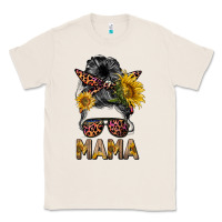 Natural mess bun mama sunflowers Classic Tee - BarkalooDesign