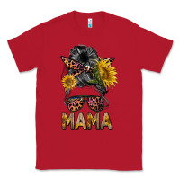 Red mess bun mama sunflowers Classic Tee - BarkalooDesign