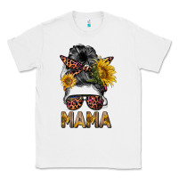 White mess bun mama sunflowers Classic Tee - BarkalooDesign
