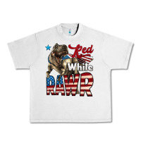Lunar Rock Red White Rawr Dinosaur T-Rex Urban Heavy Tee - LillyAllenDesigns