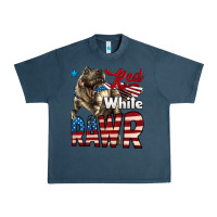Midnight Navy Red White Rawr Dinosaur T-Rex Urban Heavy Tee - LillyAllenDesigns