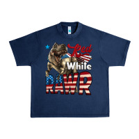 Navy Red White Rawr Dinosaur T-Rex Urban Heavy Tee - LillyAllenDesigns