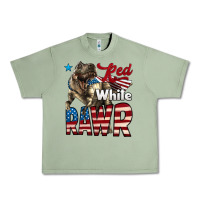 Oil Green Red White Rawr Dinosaur T-Rex Urban Heavy Tee - LillyAllenDesigns