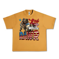 Peanut Butter Red White Rawr Dinosaur T-Rex Urban Heavy Tee - LillyAllenDesigns