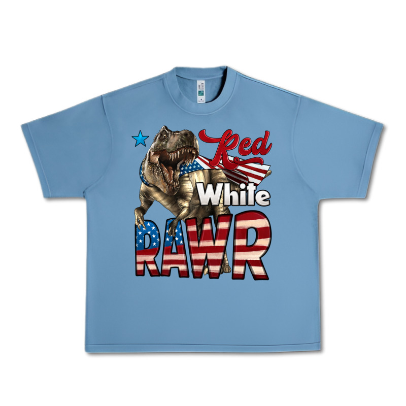 Red White Rawr Dinosaur T-rex Urban Heavy Tee by LillyAllenDesigns | Teevron