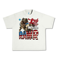 Pistachio Red White Rawr Dinosaur T-Rex Urban Heavy Tee - LillyAllenDesigns