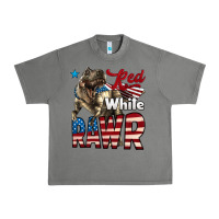 Tornado Red White Rawr Dinosaur T-Rex Urban Heavy Tee - LillyAllenDesigns