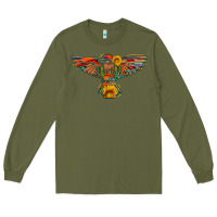 Army Green thunderbird  wild soul with sunflower serape aztec Long Sleeve Tee - Artiststas