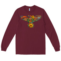Burgundy thunderbird  wild soul with sunflower serape aztec Long Sleeve Tee - Artiststas