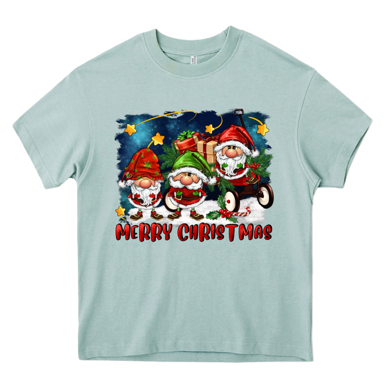 Merry Christmas Gnomies Wagon Heavy Core Tee by FaDigitalArtStudio | Teevron