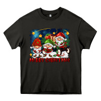 Asphalt merry christmas gnomies wagon Heavy Core Tee - FaDigitalArtStudio
