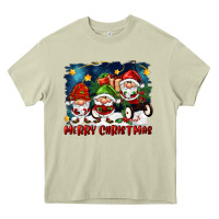 Mossy merry christmas gnomies wagon Heavy Core Tee - FaDigitalArtStudio