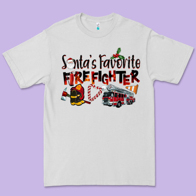 Santa's Favorite Firefighter Premium Tee Designed By Lillyallendesigns