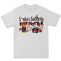 Dove Grey Santa's Favorite Firefighter Premium Tee - LillyAllenDesigns